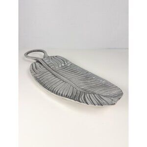 Vintage metal aluminum banana leaf tray - Arthur Court style